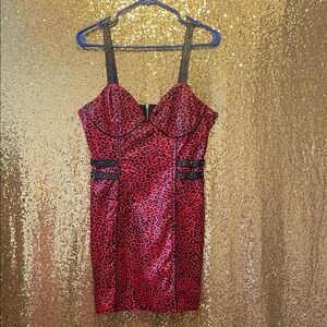 SHEIN Red Leopard Print Mini Dress